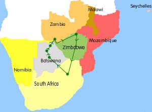 Luxury
  Safari South Africa Tour Map
