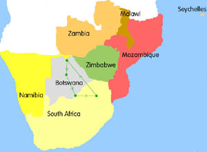 uxury
  Safari Botswana Map