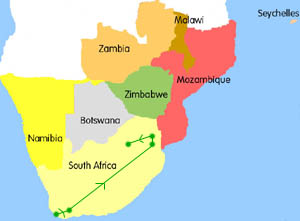 South Africa Safari Tour Map