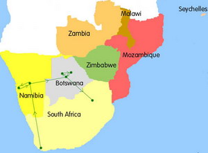 Luxury
  Safari Namibia Map