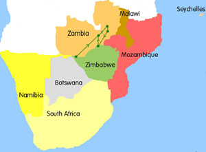 Zambia Safari Tour Map